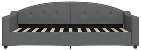 Sofá-cama com gavetão 80x200 cm tecido cinzento-escuro