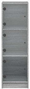 Aparador alto c/ portas de vidro 35x37x109 cm cinzento sonoma