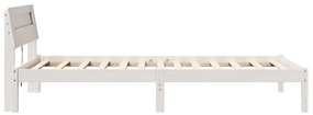 Estrutura da Cama Branco 75 x 190 cm Madeira de Pinheiro