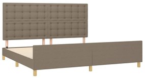 Cama sem colchão 200x200 cm tecido cinzento-acastanhado