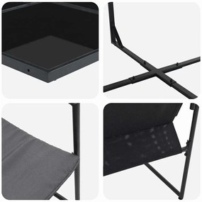 Conjunto de Jantar de Jardim de 9 Peças com Almofadas em Aço e Textile