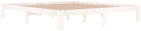 Estrutura de cama super king pinho maciço 180x200 cm branco