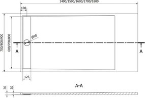Mexen Amon base de duche retangular SMC 140 x 70 cm, branca - 4F107014
