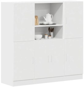 3 pcs armário de cozinha conjunto derivados de madeira branco