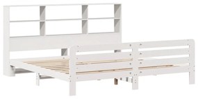 Cama sem colchão 180x200 cm madeira de pinho maciça branco