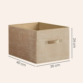 Conjunto de 3 caixas de arrumação, 40 x 30 x 24 cm, bege areia