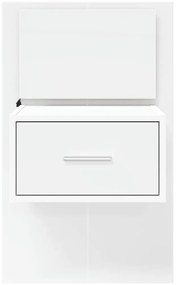 Mesa de cabeceira de parede com luzes LED branco