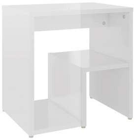 Mesas de cabeceira 2 pcs derivados de madeira branco brilhante