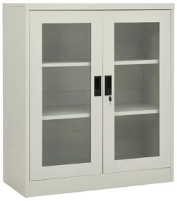 Armário de escritório 90x40x105 cm aço cinzento-claro