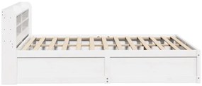 Estrutura de cama c/ cabeceira 150x200 cm pinho maciço branco