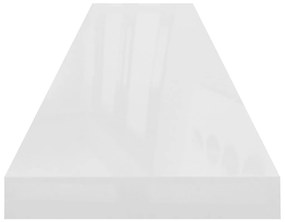 Prateleira de parede suspensa 120x23,5x3,8 cm MDF branco