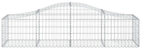 Cestos gabião arqueados 4 pcs 200x50x40/60 cm ferro galvanizado