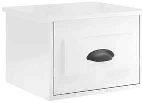 Mesas de cabeceira parede 2 pcs 41,5x36x28 cm branco brilhante