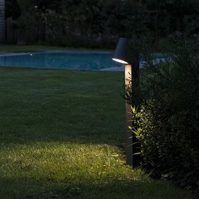 Candeeiro de pé exterior moderno antracite com LED - Uma