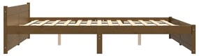 Estrutura de cama 200x200 cm madeira maciça castanho mel