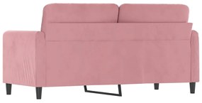 Sofá de 2 lugares veludo 140 cm rosa