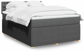 Cama com molas/colchão 140x190 cm tecido cinzento-escuro