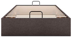 Estrutura de cama otomana sem colchão 100x200cm castanho escuro