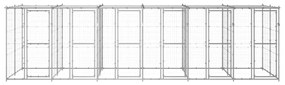 Canil de exterior com telhado 14,52 m² aço galvanizado