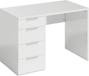HOMCOM Escrivaninha Compactar Mesa de Computador 4 Gavetas 110x61,5x75 cm Branco | Aosom Portugal