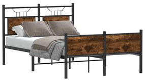 Estrutura de cama s/ colchão derivados madeira carvalho fumado