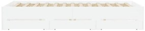 Estrutura de cama c/ gavetas 135x190cm derivados madeira branco