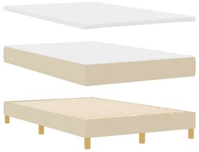 Cama Box com Molas com Colchão Creme 120x200 cm Tecido