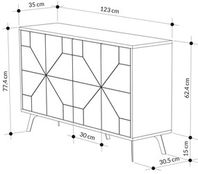 Armário Multiuso Mine – Nogueira/Branco – 93x144x31,8 cm