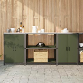 vidaXL Conjunto de Armazenamento de Cozinha 3 pcs Verde Oliva