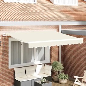 vidaXL Toldo Retrátil Manual Creme 300 x 200 cm tecido