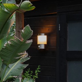 Candeeiro de parede exterior moderno em aço inoxidável com sensor de movimento IP44 - Mira