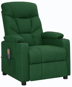 Poltrona elevatória de massagens tecido verde-escuro