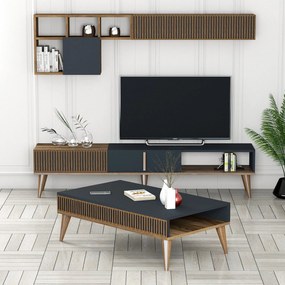 Conjunto de Mobiliário de Sala de Estar MilanSet483 – Nogueira e Antra