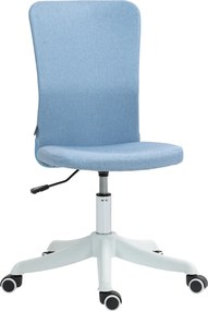 HOMCOM Cadeira de Escritório sem Apoio para os Braços Estofada em Linho Sintético com Altura Ajustável 53x43x85-93 cm Azul | Aosom Portugal