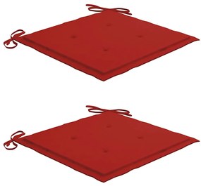 Cadeira de baloiço com almofadão vermelho teca maciça