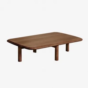 Rectangular Coffee Table 100x65 Cm In Treveris Wood Castanho Nogal Oscuro - Sklum