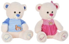 Urso de Peluche Dkd Home Decor Bege Azul Cor de Rosa Poliéster Infantil Urso (2 Unidades)