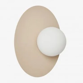 Aplique De Parede Em Ferro E Vidro Anine Tapioca Bege & Ø30 Cm - Sklum