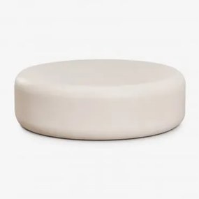 Mesa De Centro Redonda Ø100 Cm Em Cimento Fonelas Tapioca Bege - Sklum