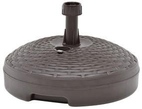 vidaXL Base guarda-sol c/ areia/água 20 L plástico vime castanho