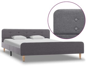 Estrutura de cama em tecido 160x200 cm cinzento-claro