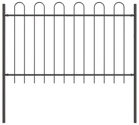 Cerca de jardim com topo estrangulado cinza, 11,9x1,2m de aço