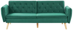 Sofá-cama em veludo verde escuro BARDU Beliani