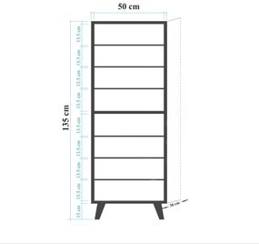 Armário de Calçado Filinta – Carvalho Sonoma – 50 cm x 135 cm x 38 cm