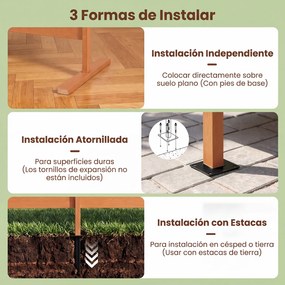 Conjunto de 2 Painéis de Privacidade para Jardim, 93 x 63,5 x 154,5 cm, Resistentes à Água e ao Sol, Castanho