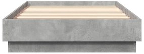 Estrutura de cama 90x190 cm derivados de madeira cinza cimento