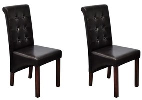 60622 vidaXL Cadeiras de jantar 2 pcs couro artificial castanho