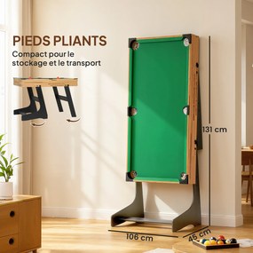 Mesa multifuncional crianças 13 em 1 dobrável 120 x 106 x 82 cm, mesa de matraquilhos, bilhar, para crianças e adultos, nogueira clara