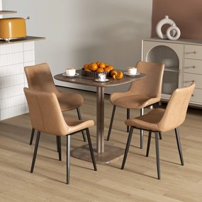 Mesa de jantar para 4 pessoas 70 x 70 cm (CADEIRAS NÃO INCLUIDAS), mesa de cozinha quadrada de estilo moderno com tampo com aspeto de madeira,  castan