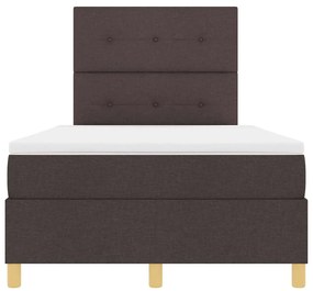 Cama Box Spring com Colchão Marrom Escuro 120x200 cm Tecido